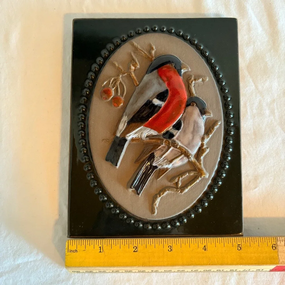 Jie Gantofta Sweden Ceramic Bird‎ Wall Plaque Tile Design Aimo Ready to Hang
